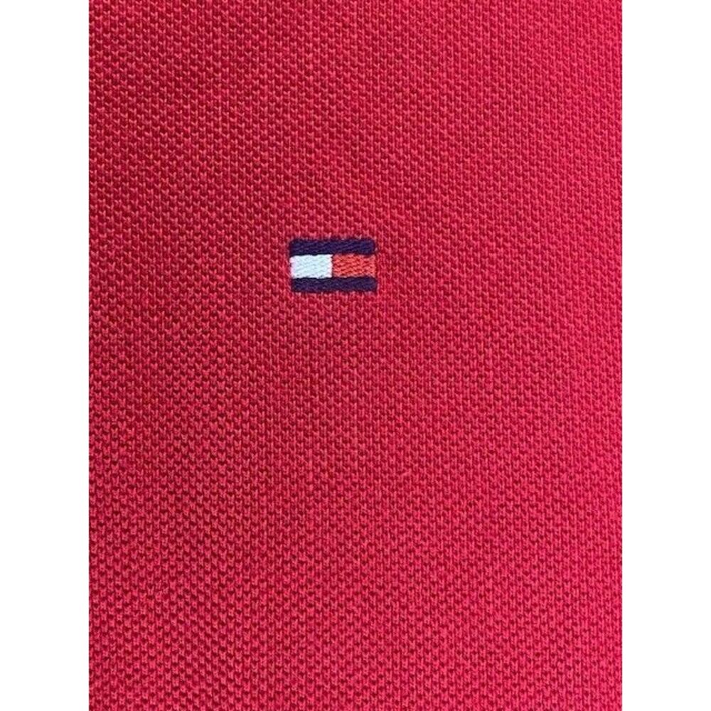 TOMMY HILFIGER Mens LARGE POLO RED SHIRT SHORT Sleeve CUSTOM FIT - Picture 4 of 4